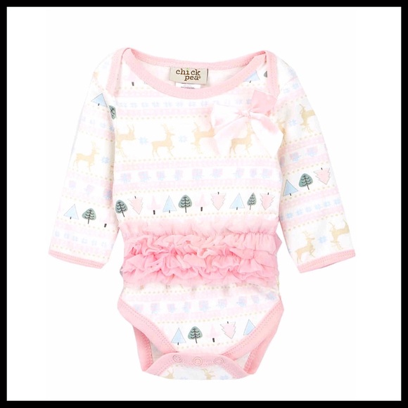 REINDEER HOLIDAY ONESIE CHRISTMAS BODYSUIT - Picture 4 of 7